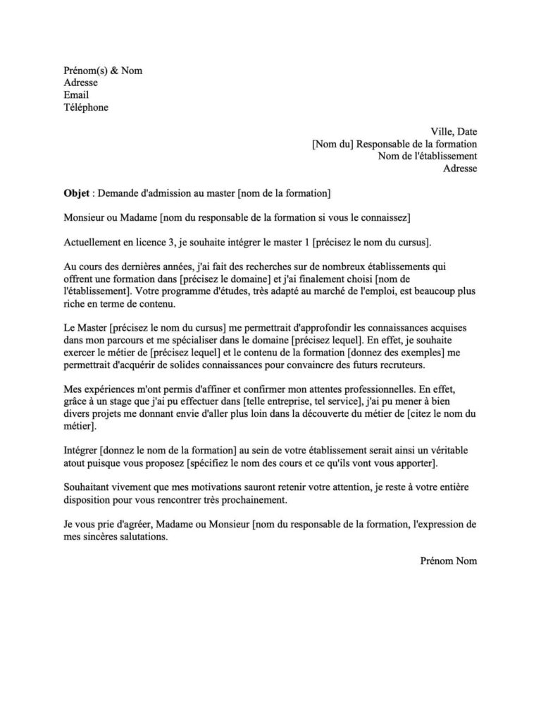 exemple lettre de motivation licence professionnelle